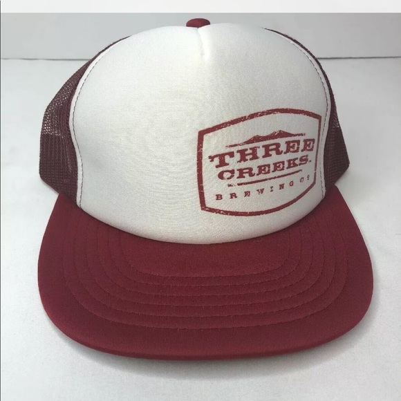 New Brewery Brand Co Hat Three Creeks Sister, Oregon Color Burgundy - Picture 1 of 6